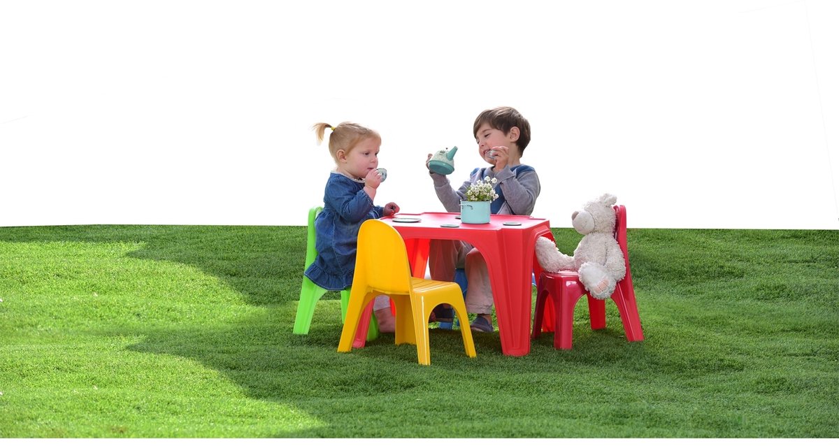 Starplay Speeltafel En Stoelen Set Rood 5-delig