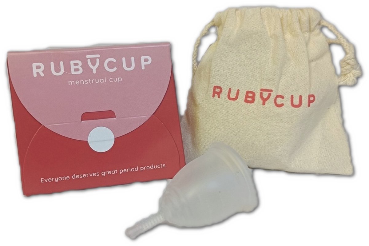 Ruby Cup Menstruatiecup – Herbruikbaar – Medisch Siliconen – 100% Vegan - Duurzaam & Comfortabel - small - transparant