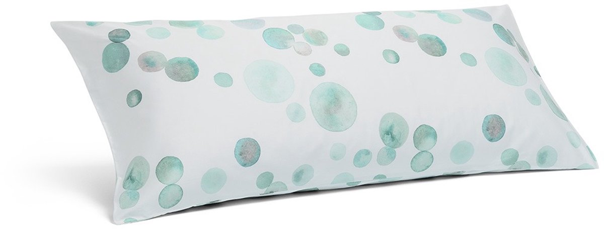 Yumeko kussensloop katoensatijn watercolor dots zeegroen 40x80 - Biologisch & ecologisch - 1 stuk Watercolor Dots Sea Green