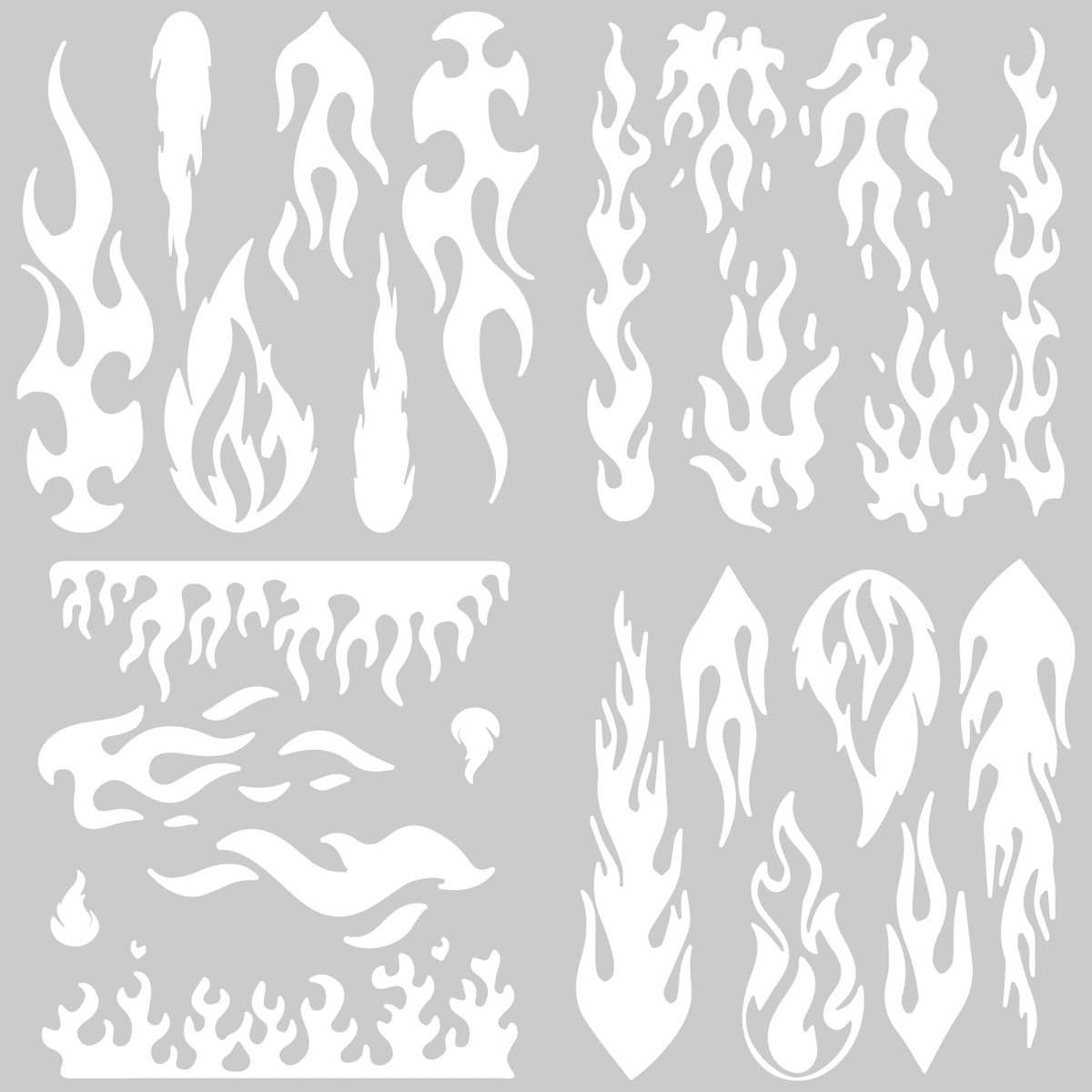 4 Stuks Reflecterende Vinylautostickers - Vlampatroon - Waterdicht - 20x20cm