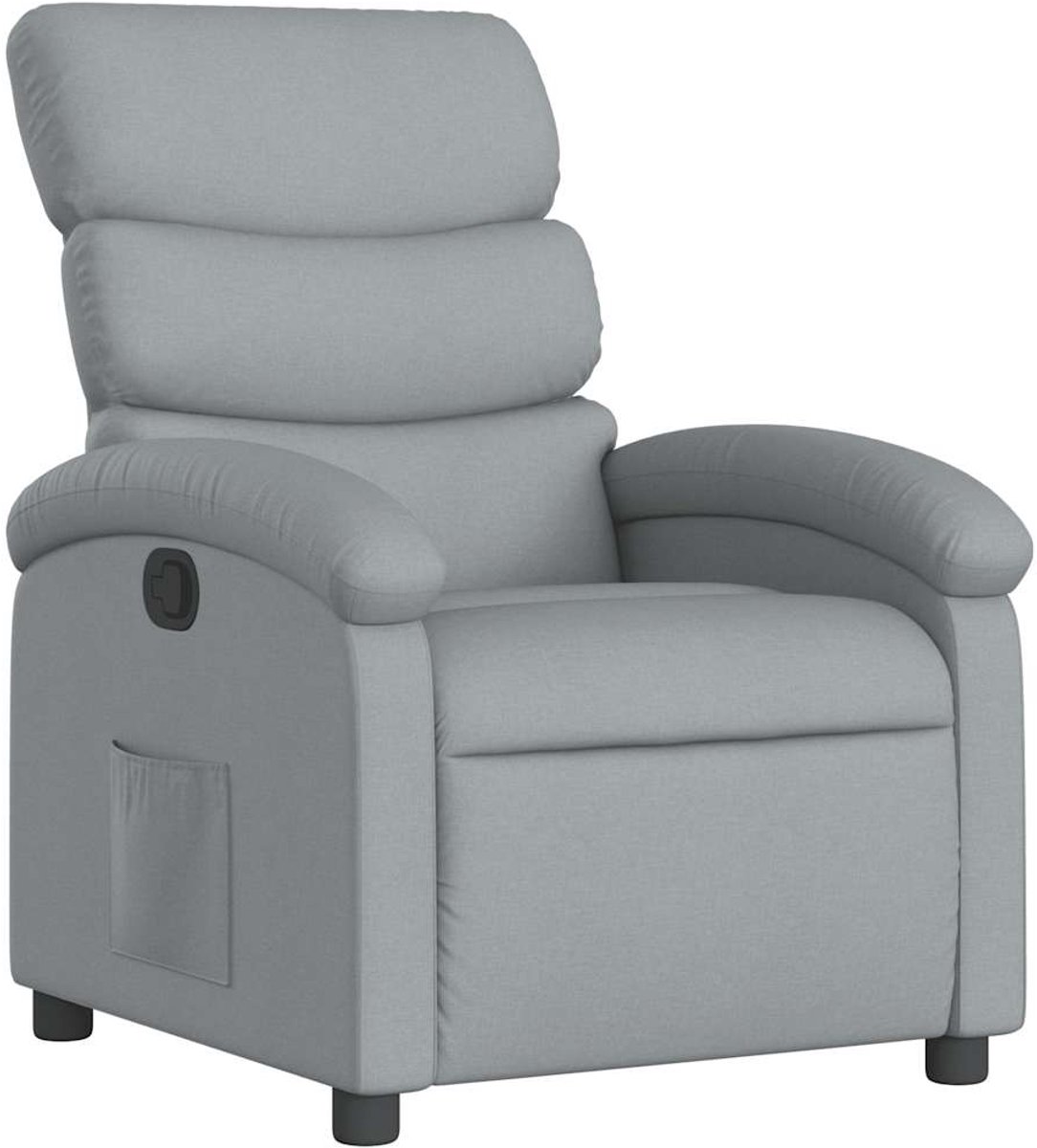 vidaXL Fauteuil - verstelbaar - stof - lichtgrijs