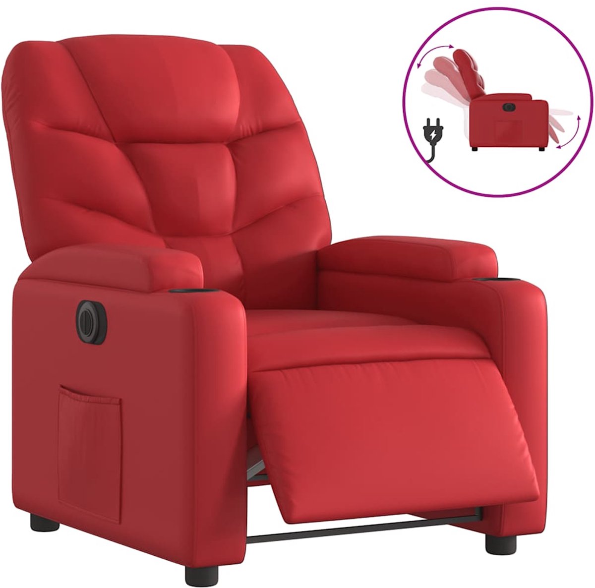 vidaXL Fauteuil - verstelbaar - elektrisch - kunstleer - rood