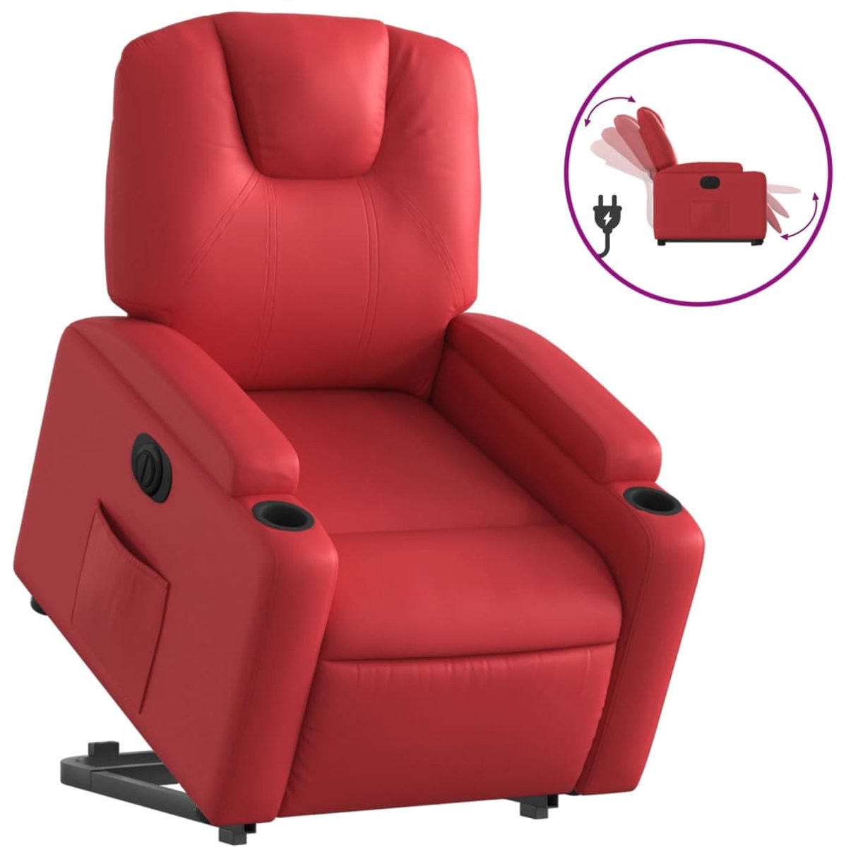 vidaXL Sta-op-stoel - elektrisch - kunstleer - rood
