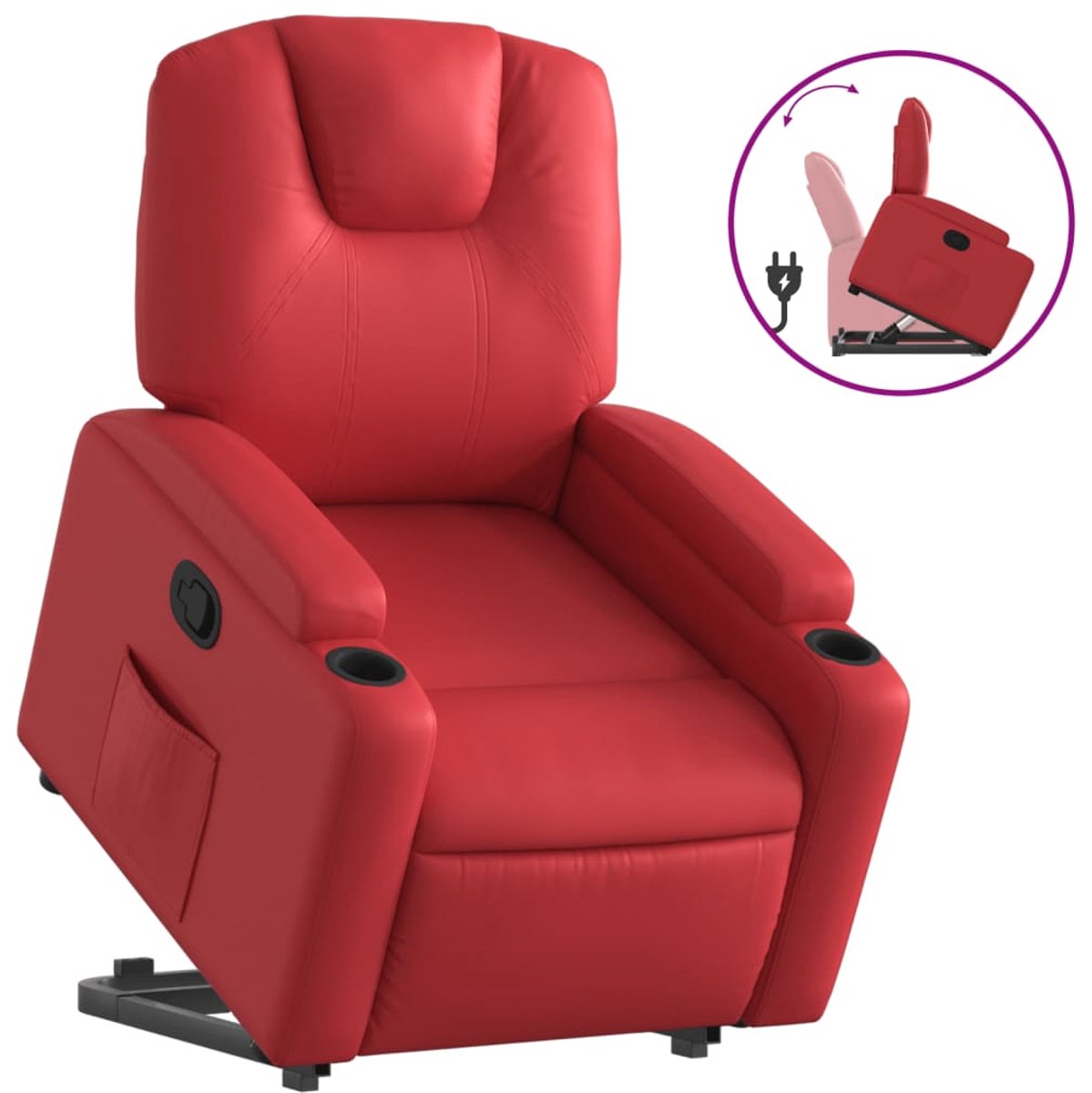 vidaXL Sta-op-stoel - kunstleer - rood