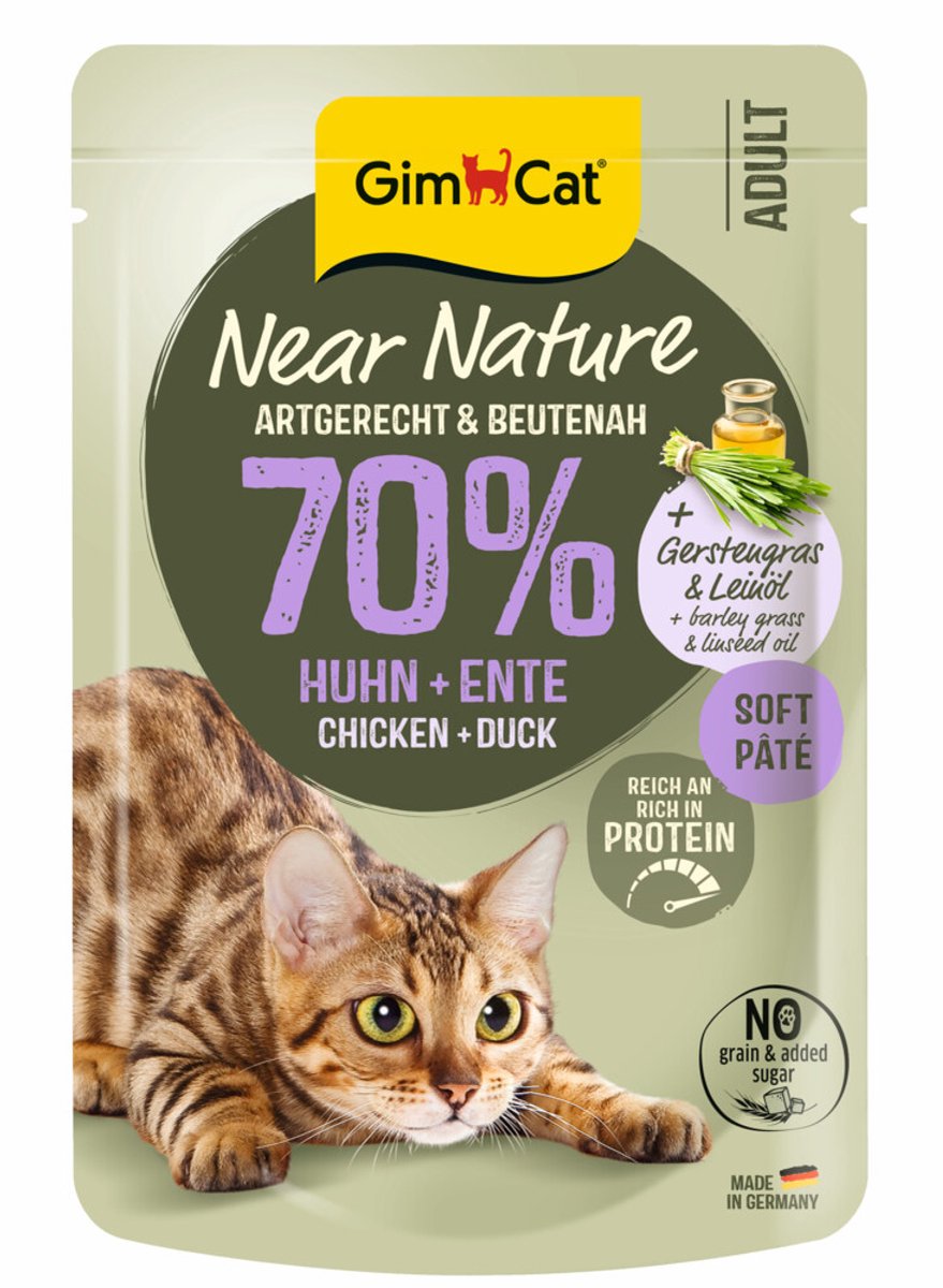 GimCat GimCat Kattenvoer Near Nature Kip & Eend - 16 x 85 gr - Voordeelverpakking