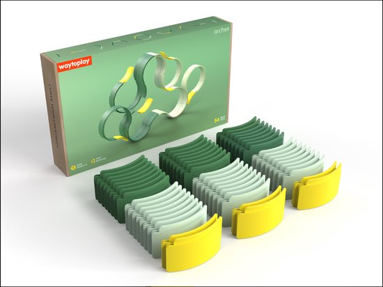 Waytoplay Arches – Builder Set (54-delig) | Open einde speelgoed | Gemaakt in Europa van gerecycled materiaal