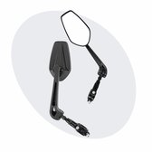 Voltano E-bike Fietsspiegel Clearly Links - Zwart - Anti Reflectie Spiegel Fiets - Wegklapbaar - Achteruitkijkspiegel