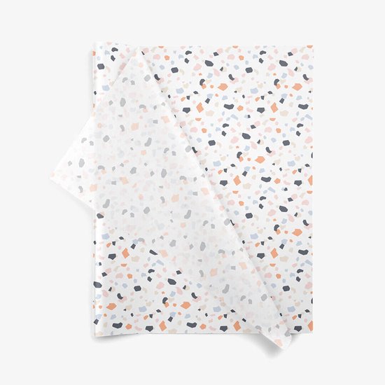 Papier de soie Terrazzo - 50x75 cm - 17gr - 100 feuilles - loisirs créatifs - emballage et protection | Papier de soie - papier d'emballage - Terazzo - Granito