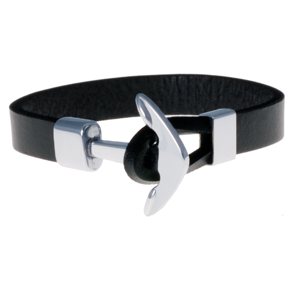 LGT Jewels leren armband met Stalen Anker