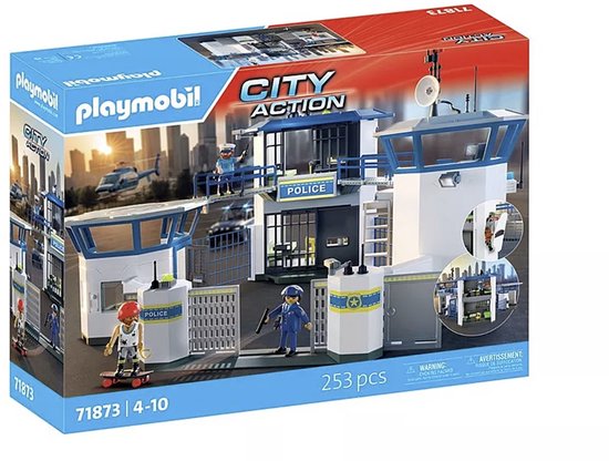 PLAYMOBIL | Action Heroes | Politiecommandocentrum | Politiestuk speelgoed | Avonturenspeelgoed voor kinderen vanaf 4 jaar | Stimuleert rollenspel & creativiteit | Met speelfiguren & accessoires | 71873