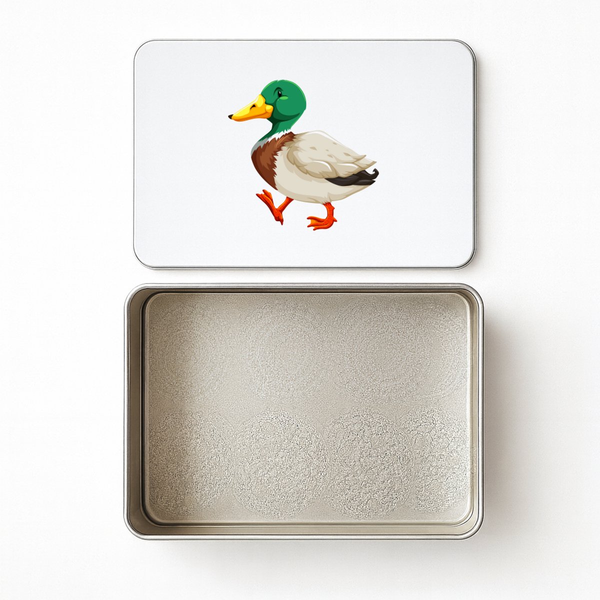 Hacebo® - Eenden koektrommel rechthoekig - Eend - Dieren liefhebbers - koekblik – koektrommels – bewaarblik - snoeptrommel - Vogels - dieren - kinderboerderij - koek trommel - 20 x 13 CM