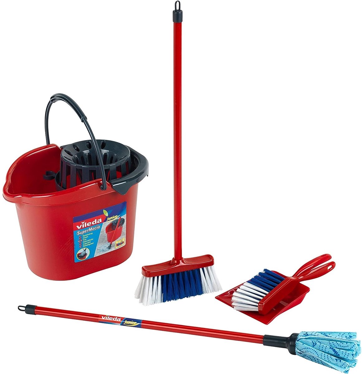 Klein Toys Vileda - speelgoed schoonmaaktrolley - incl. stofzuiger - 29 x 24 cm - rood — afbeelding 4
