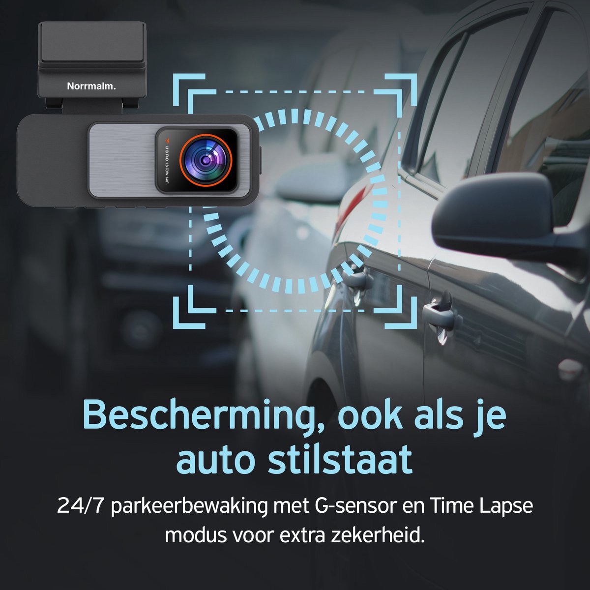 Norrmalm® Dashcam voor auto - 4K - WIFI - App (iOS & Android) - 64GB SD-Kart - Voor & achter camera - G-sensor - Loop opname - Zwart – foto 4