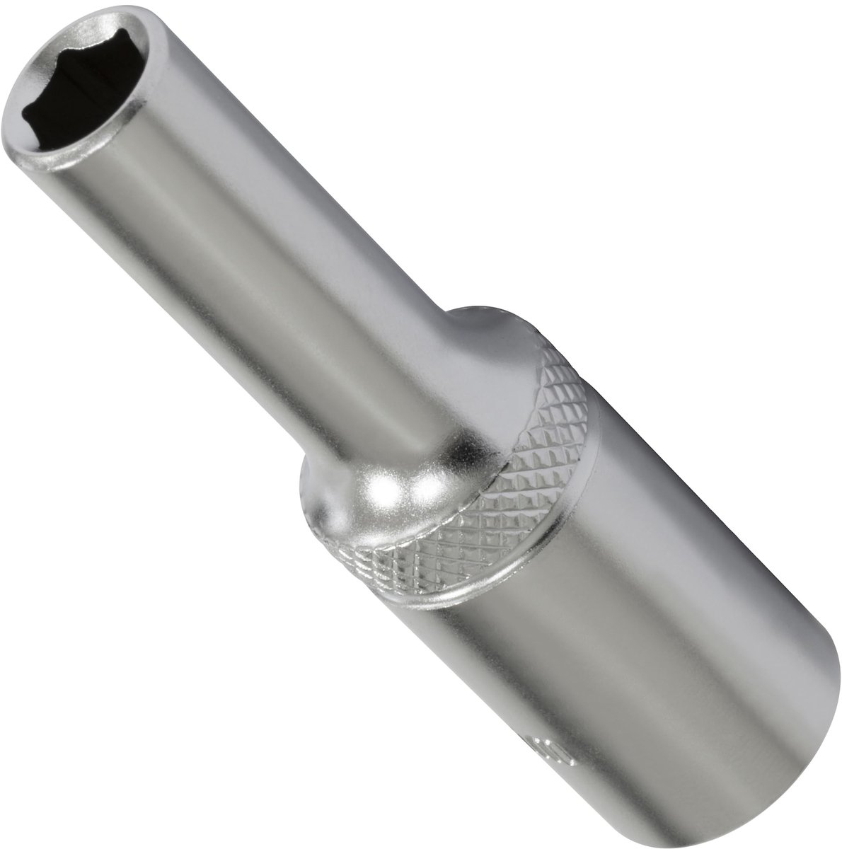 C70897 - 3/8" Schroevendop 7mm x 63mm - Ratchet - Hexagon - CR-V Staal - Zilver