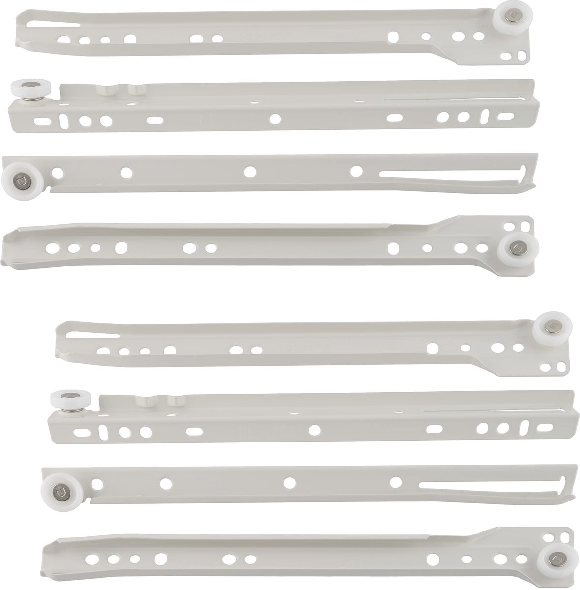 C41025 - 2 Sets Runners/Roller Guides 25 cm - Voor 2 Laden - Staal - Maximaal Laadvermogen 25 kg