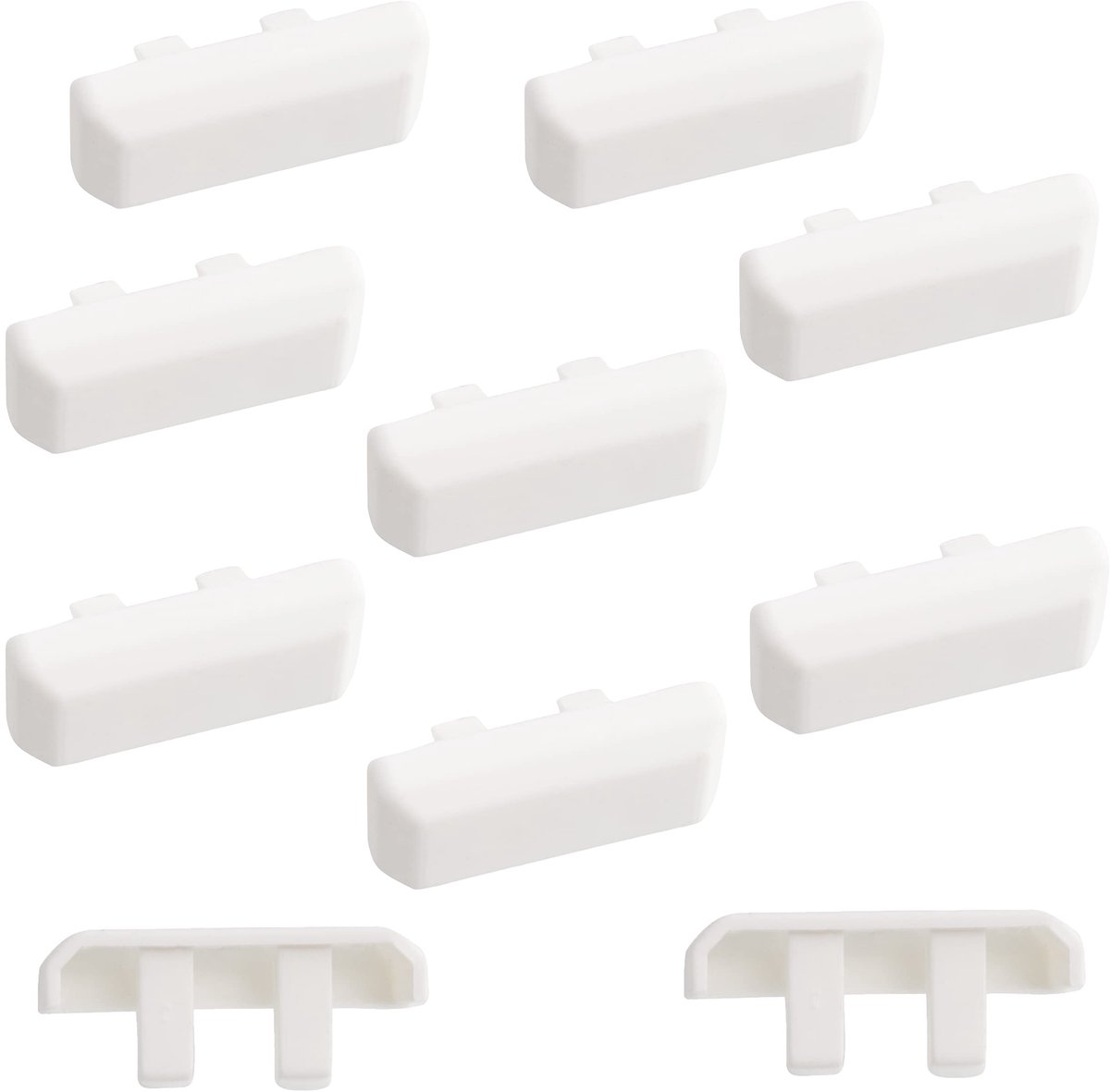 C65137 - Set van 10 afvoerkappen - Stormbescherming met 2 clips - 36 x 14 mm - Plastic - Wit