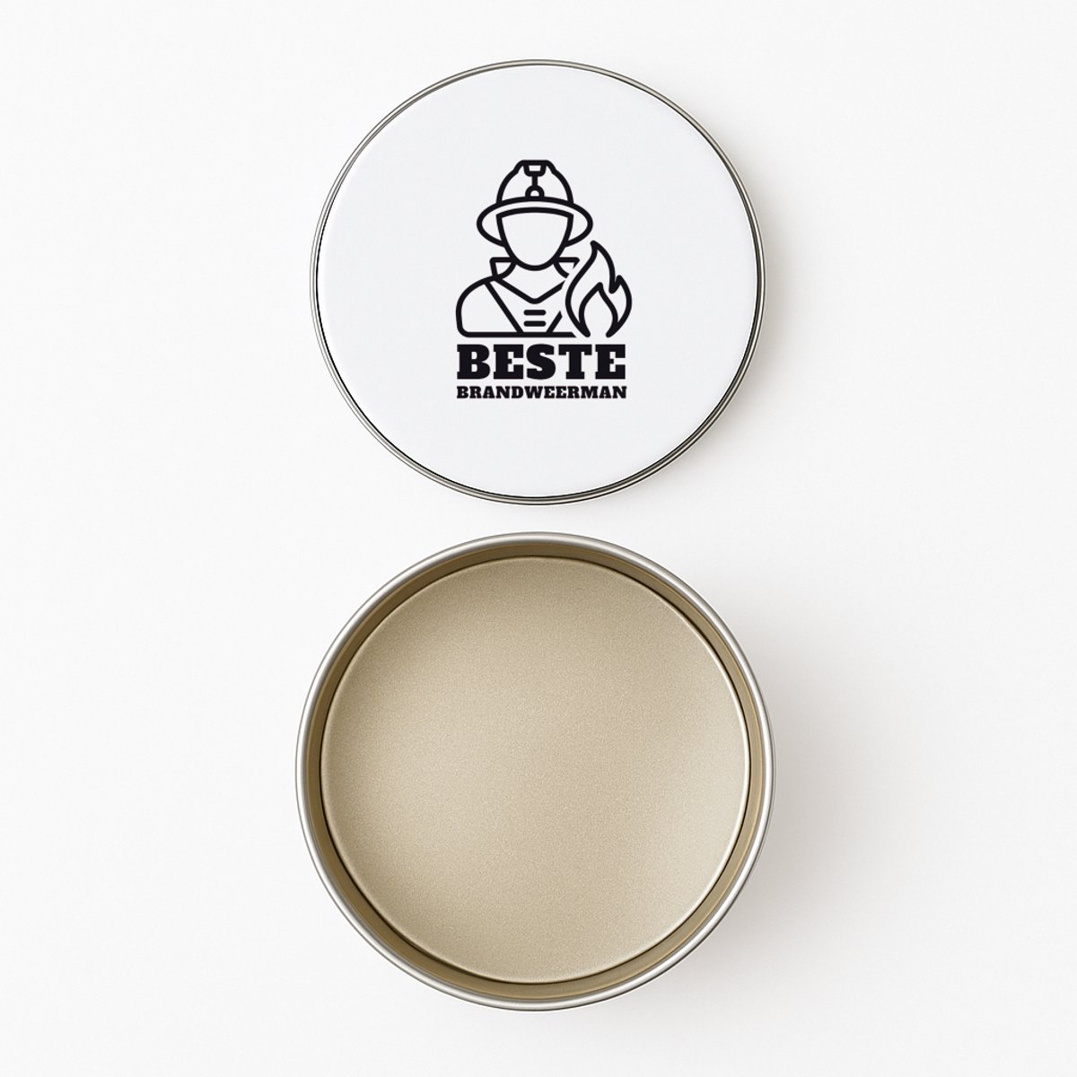 Hacebo® - Beste brandweerman koektrommel rond - Beste brandweerman - collega - koekblik – koektrommels – bewaarblik - snoeptrommel - cadeau - koek trommel - Ø 15 CM