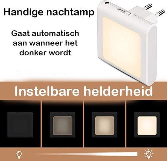 Daity 2 x LED-nachtlampjes met stekker, nachtlampjes met dag-/nachtsensor, LED-lampjes met stekker, nachtlampjes - warm licht voor woonkamer, kamer van Daity — afbeelding 2