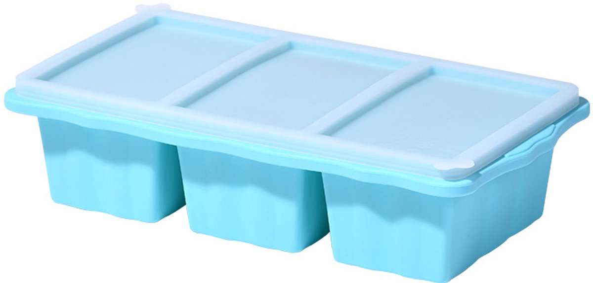 Siliconen diepvriesbakjes met deksel - Bouillonblokjesvormpjes - Grote ijsblokjesvormpjes - Eenvoudige maaltijdvoorbereiding keukenbewaarbakjes - Diepvriesbewaarbakjes voor bouillon, sauzen en bouillons - 1 verpakking