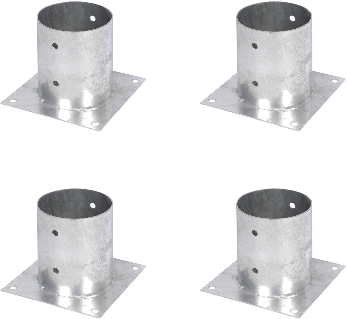 Alberts 4 x opschroefhuls voor ronde houten palen, Ø121 mm, thermisch verzinkt, voor opschroeven