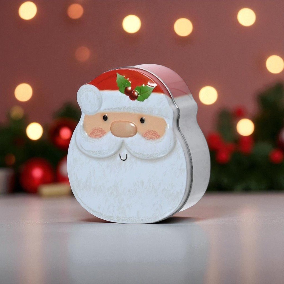 Kerst Koektrommel met Kerstman - Feestelijke opbergtrommel