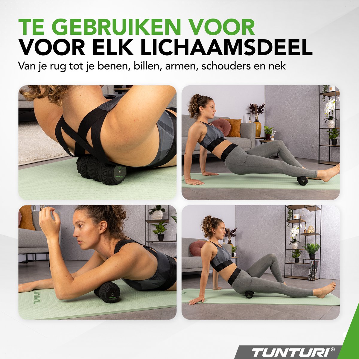 Tunturi Vibrating Duo Massage Roller met 3 Niveau's - afbeelding 2