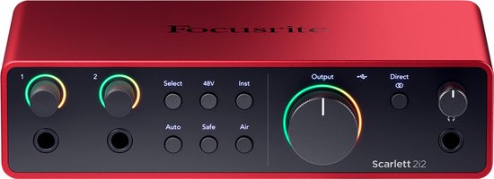 Focusrite Scarlett 4e génération 2i2 - Interface audio USB, 2 entrées / 2 sorties