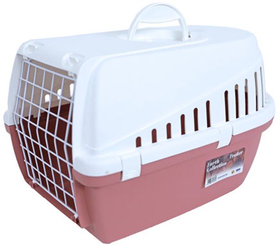Roze en witte reismand Savic Trotter met een label 'Earth Collection Trotter'.