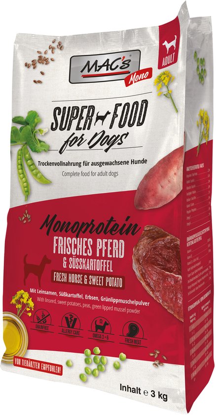 MAC's Superfood Nourriture pour chiens sèche pour chiens - Kip Mono et pomme de terre - 3kg