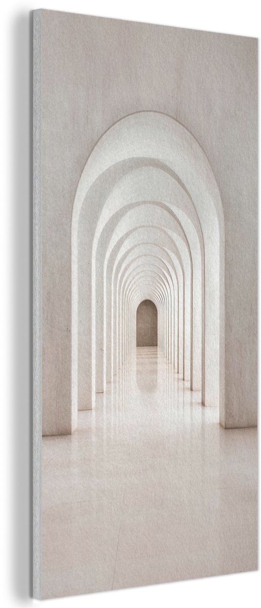 Akoestisch wandpaneel 40x80 cm - Vilt schilderij Hal - Bogen - Symmetrisch - Modern - Akoestische panelen - Geluidsdempende wanddecoratie - Geluidsisolatie woonkamer - Muurdecoratie geluidspanelen