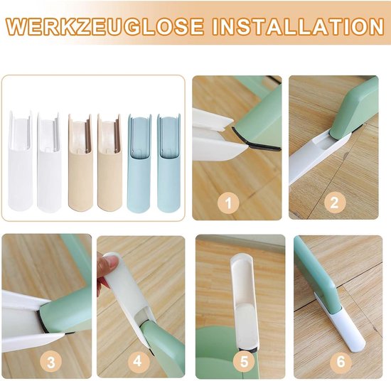 1 paar anti-kantelbeugels voor kinderstoelen - 14,1×3,2 cm - Voetbeschermers voor kinderstoelen - Antislip verlengstuk - Geschikt voor kinderstoelen, accessoires inclusief anti-kantelbeugel - Wit van Merkloos — afbeelding 5