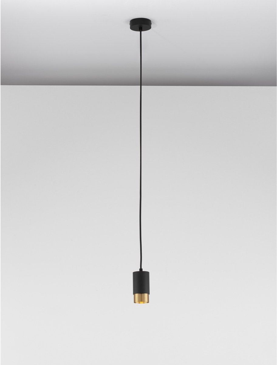 Lyora Hanglamp Pongo S enkel 10,8cm zwart met goud - 9911526