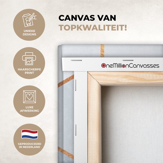 Toile Peinture Hexagone - Gold - Luxe - Motifs - 160x120 cm - Décoration murale XXL