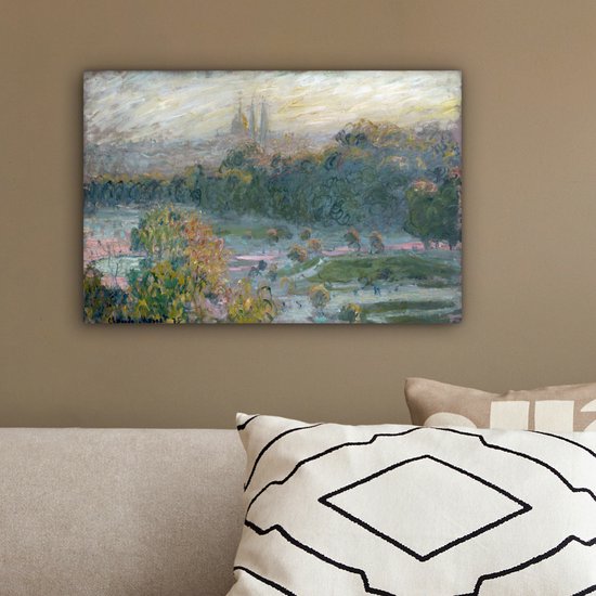 Tableau Toile Le Jardin des Tuileries - Peinture de Claude Monet - 30x20 cm - Décoration murale