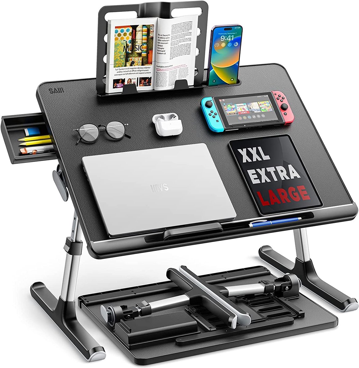 Azomor® Verstelbare en multifunctionele laptoptabel met groot werkoppervlak