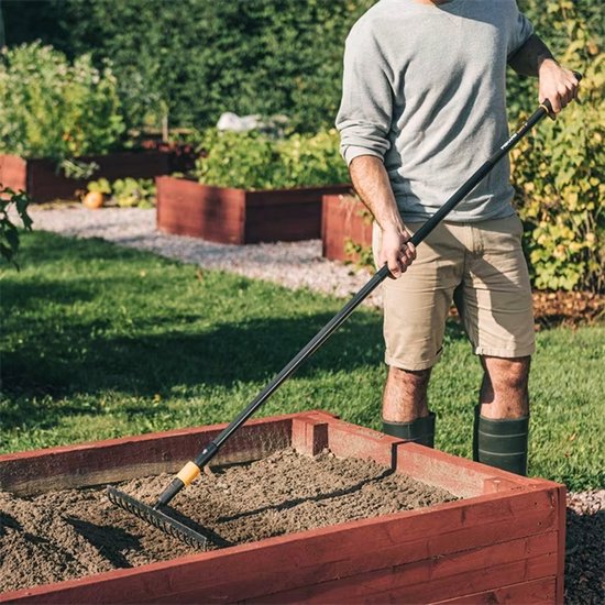 Fiskars Quikfit™ hark - Tuinhark - Opzetstuk - 14-tanden van Carbonstaal - 20,5 cm