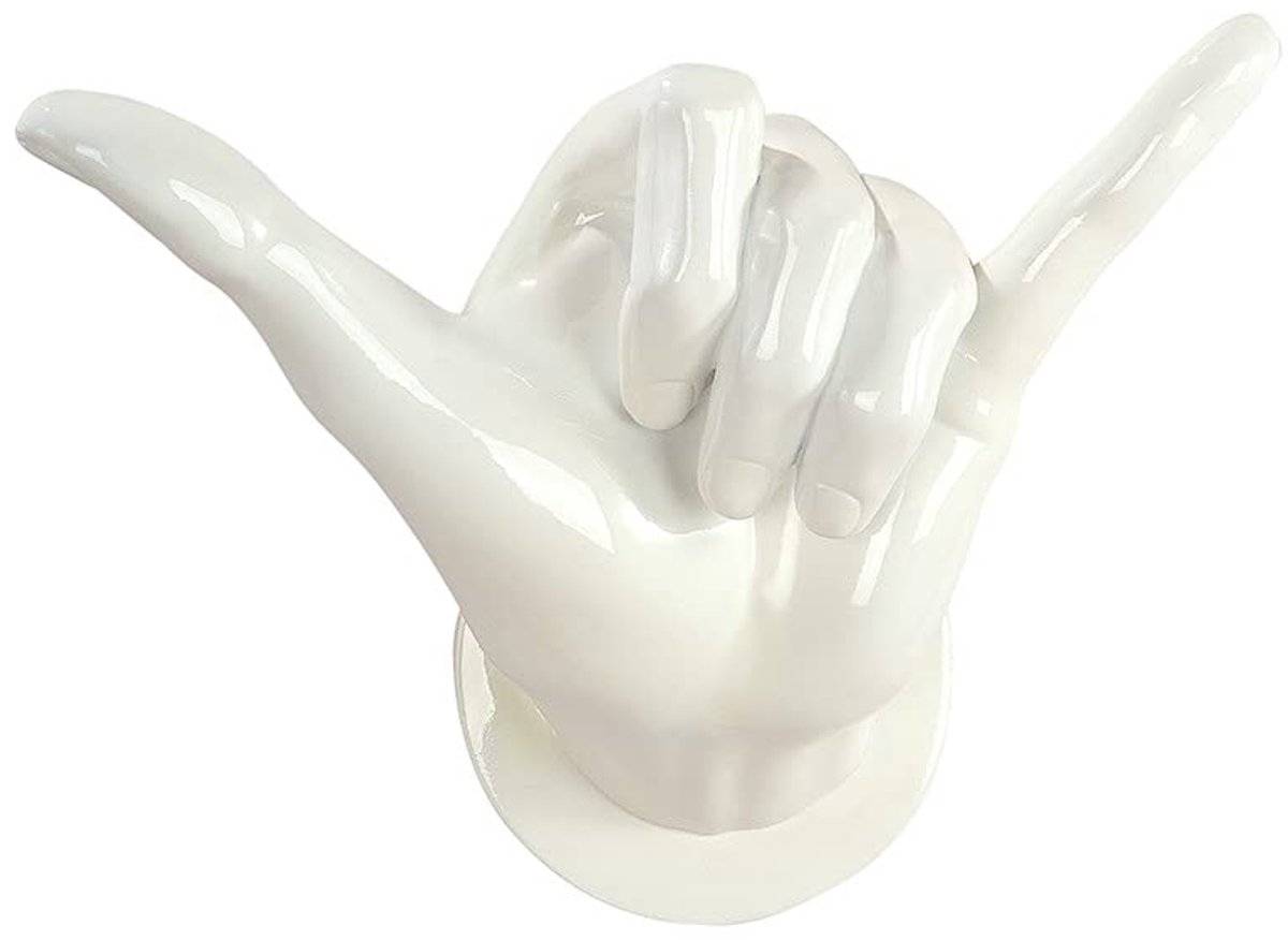 Azomor® Decoratief wit muurornament in surferstijl voor een moderne uitstraling
