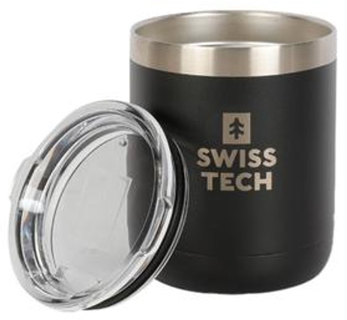 Swiss-Tech ST071011 – Thermobeker 295 ml – RVS 304 – Dubbelwandige vacuümisolatie – Direct drinkdeksel – Poedercoating