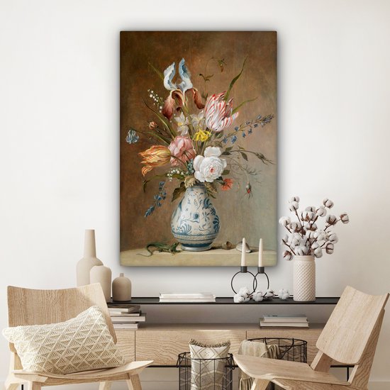 Peinture sur toile Fleur Nature Morte - Balthasar van der Ast - Oude Meesters - 80x120 cm - Décoration murale