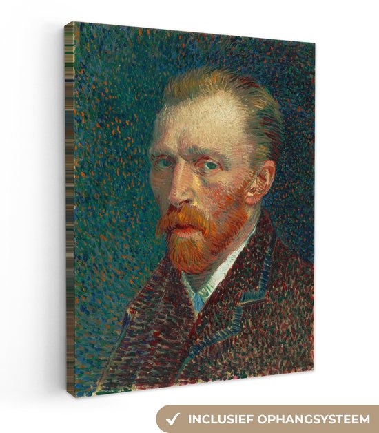 Toile Peinture Autoportrait - Vincent van Gogh - 90x120 cm - Décoration murale