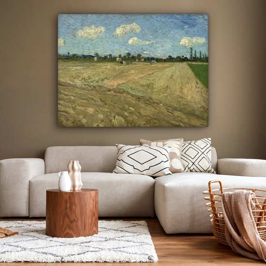 Peintures sur toile - Champs labourés - Vincent van Gogh - 160x120 cm - Décoration murale XXL