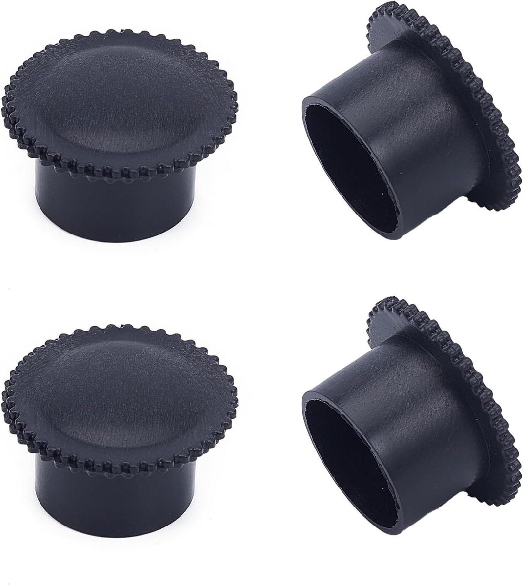 JHubers Goods - 4 stuks kastpaal eindkappen - plastic gordijnroede plugdoppen - 22 mm diameter kledingkast buis ondersteuning - raamstang stoppers voor badkamer gordijn en kledingwinkel