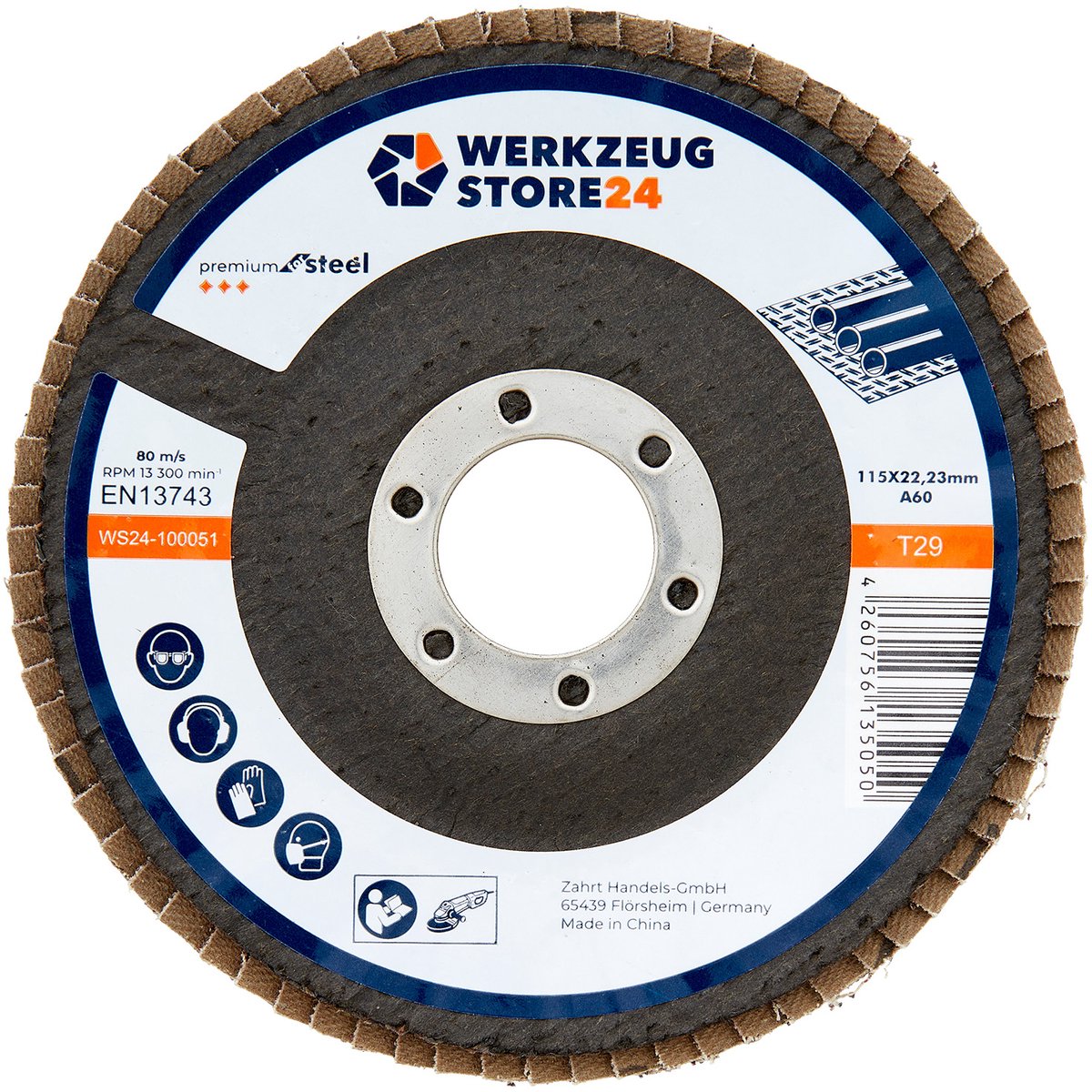 WS24 10x lamellenschijf 115 mm convex aluminiumoxide K 60 - WS24-...