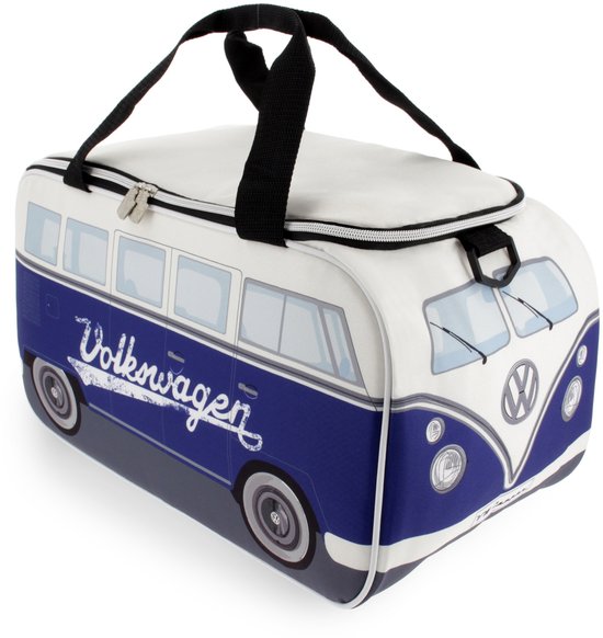 BRISA VW Collection - Volkswagen geïsoleerde koel-warmte-thermo-picknick-lunchbox voor levensmiddelen in T1 Bulli Bus-design (petrol & bruin/25 l)