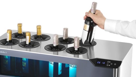 Hendi Arktic Wijnkoeler - 2 Zones - 8 Flessen - Touchscreen - LED Verlichting - 3°C-18°C - 220V/60W - 800x350x295mm