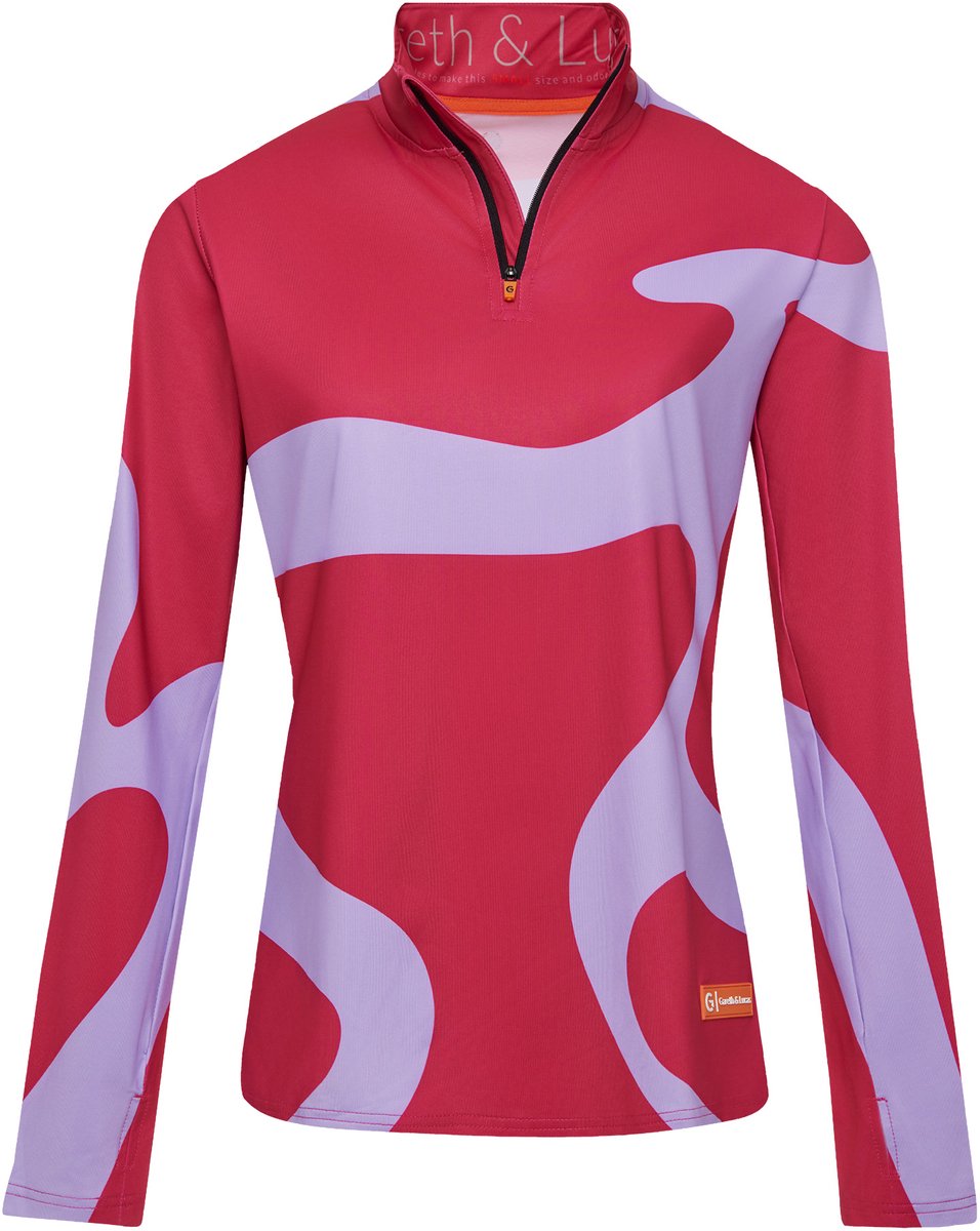 Gareth & Lucas Skipully The One Hundred and Fifteen Dames 100% Gerecycled Polyester Midlayer Sportshirt Wintersport Paars