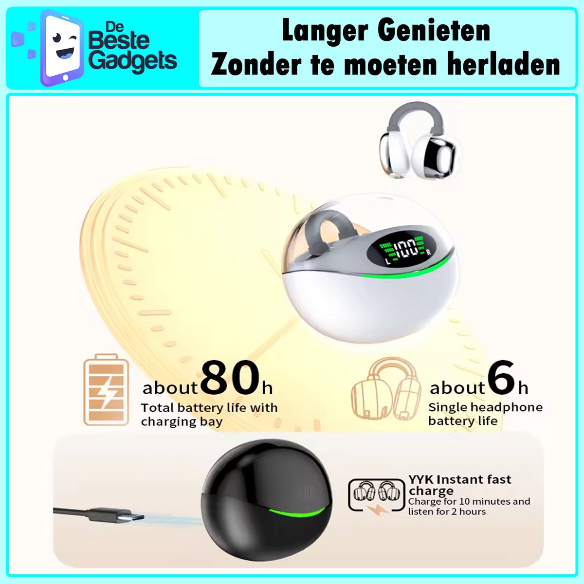 De Beste Gadgets OpenClip – Botgeleiding oordopjes met oorclip thumbnail 2