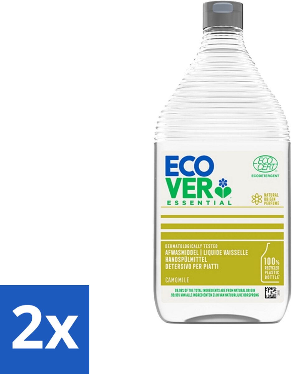 2 x Ecover - Afwasmiddel Essential - Kamille - 950 ml - Afwasmiddel - Biologisch Afbreekbaar - Plantaardige Formule - Kamille - Ecologisch