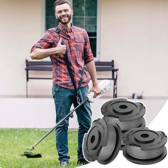 4 stuks draadspoelen gescht voor Bosch grastrimmer accu EasyGrassCut 18, 23, 26, 18V-230, 18V-260, ART 23 SL en 26 SL, vervangbaar met F016800569 & F016800385 (Ø 1,65 mm / 4,9 m) van Merkloos	 — afbeelding 2