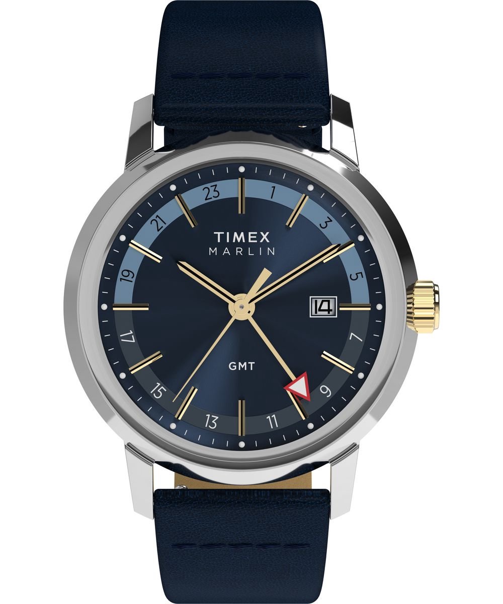 Timex Marlin TW2Y47900 Horloge - Leer - Blauw - Ø 40 mm
